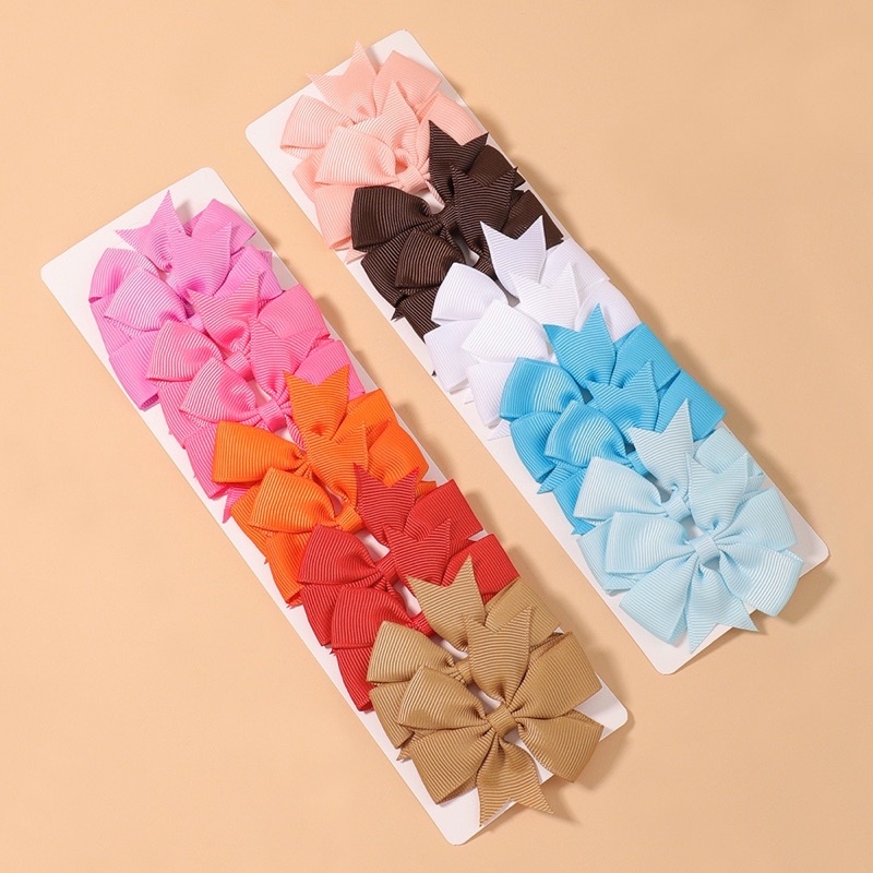 Set 10c kẹp tóc nơ cho bé gái
