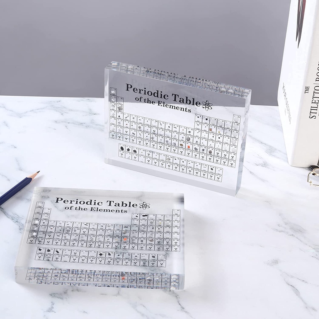 Bảng Tuần Hoàn Hóa Học Bằng Acrylic 6 * 4.5 * 0.8 Inch Để Bàn Tiện Dụng