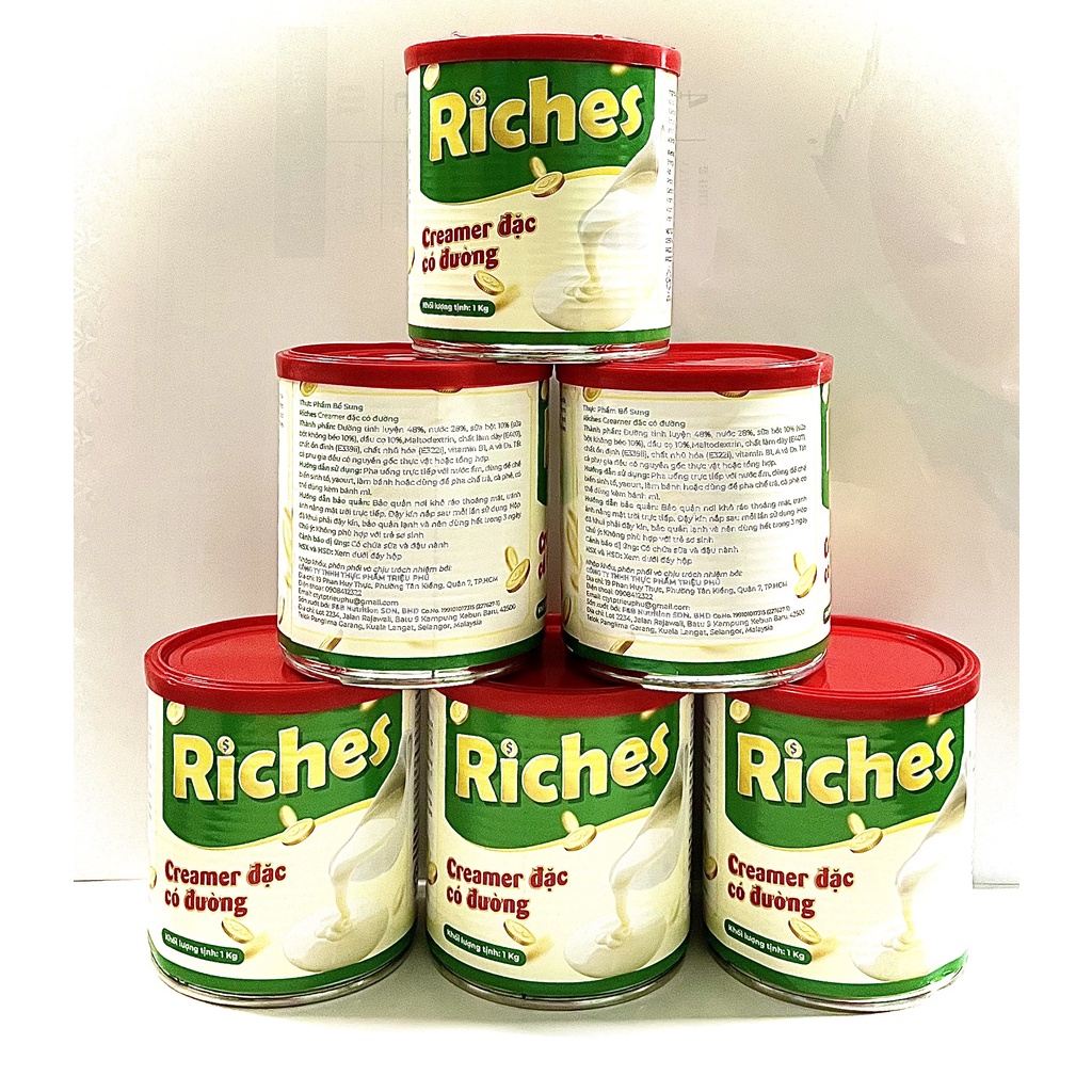 COMBO 3 LON Creamer đặc có đường Riches 1kg Mã 8886409518269