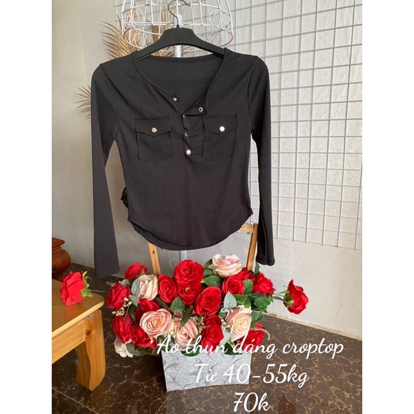 Áo vin thun dáng croptop