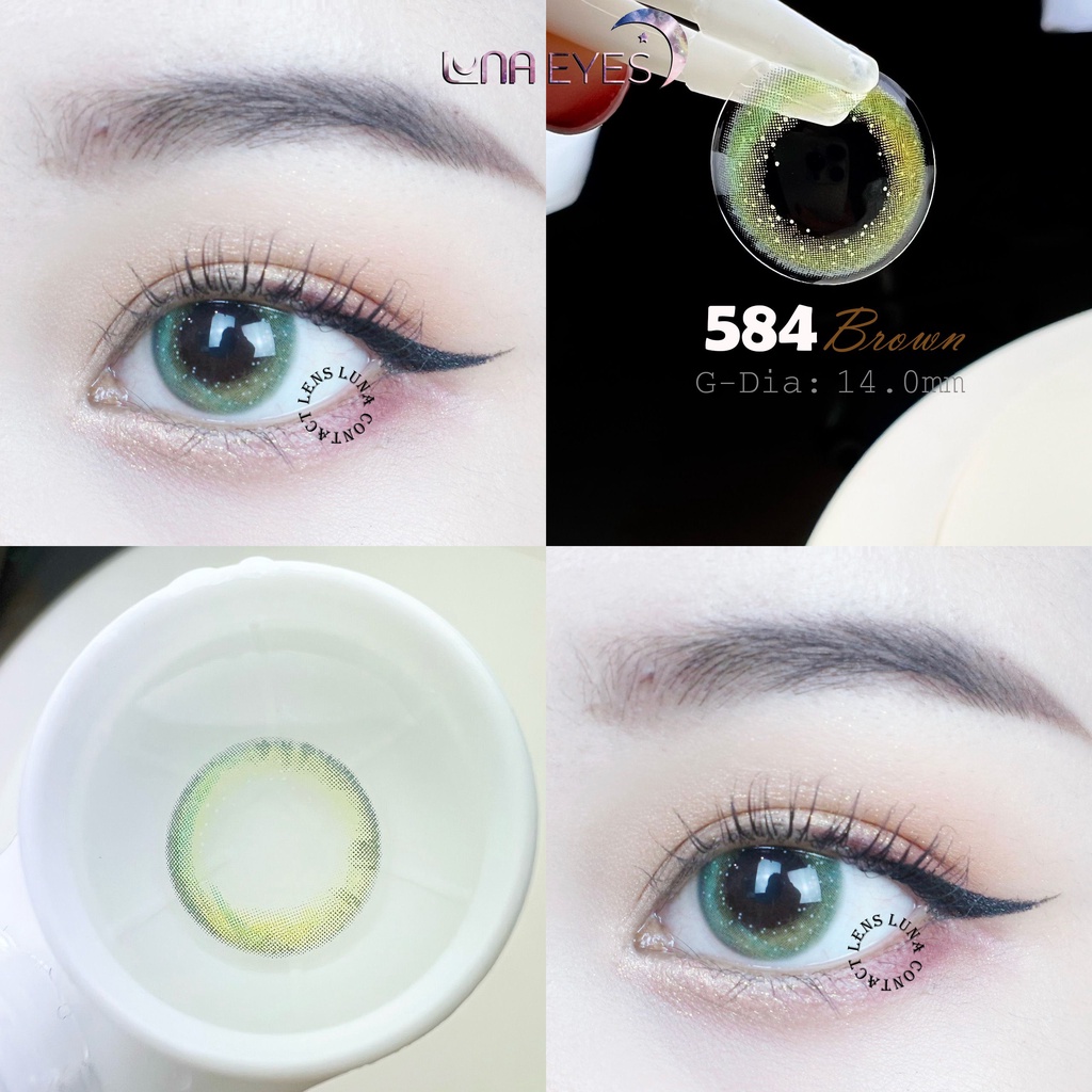 Kính áp tròng LUNA EYES 584 BROWN - Lens size nhỏ