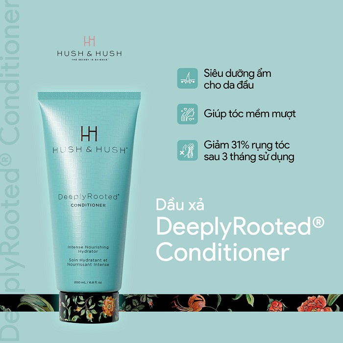 Dầu xả dưỡng ẩm, phục hồi tóc Hush & Hush DeeplyRooted Conditioner 200ml