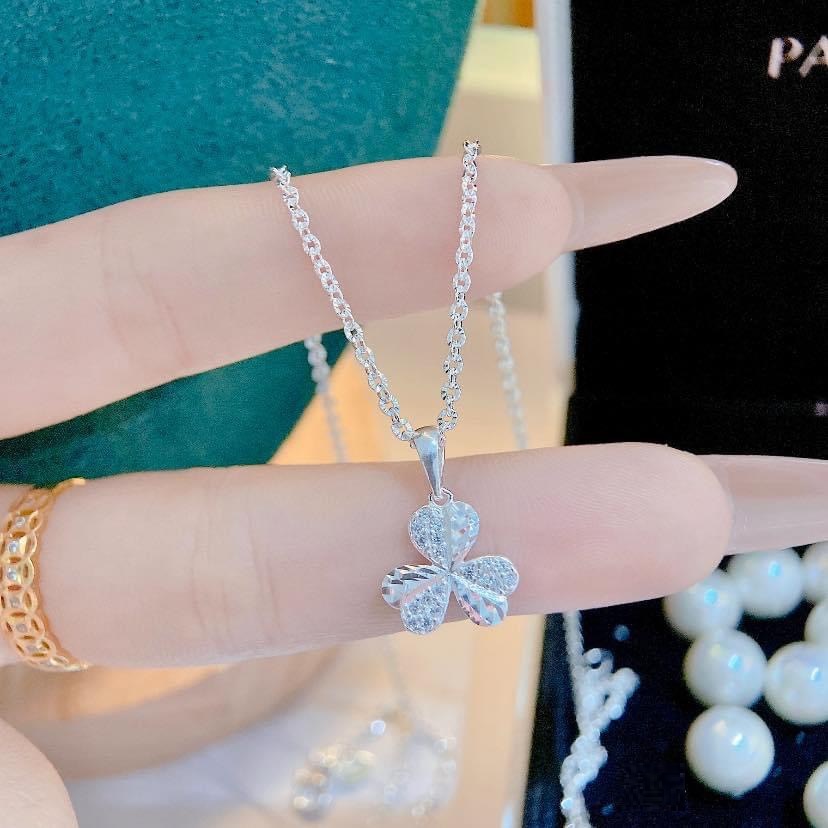 Dây chuyền hoa phay Ý cao cấp Mix mặt nạm đá thời trang