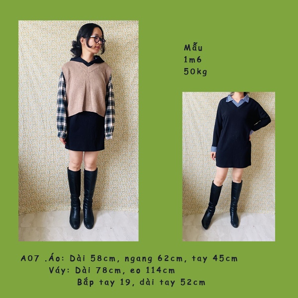 Set áo len cùng váy 2hand