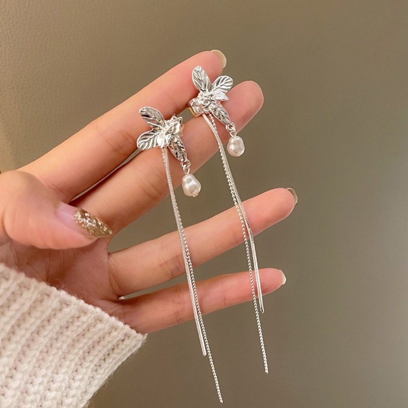 Khuyên Kẹp Vành Tai Mạ Bạc 925 Đính Ngọc Trai Xinh Xắn