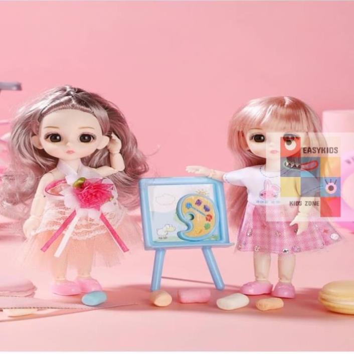 Búp bê, Đồ chơi búp bê 23 khớp xinh xắn cao 17cm dễ dàng cử động, đồ chơi dễ thương cho bé gái