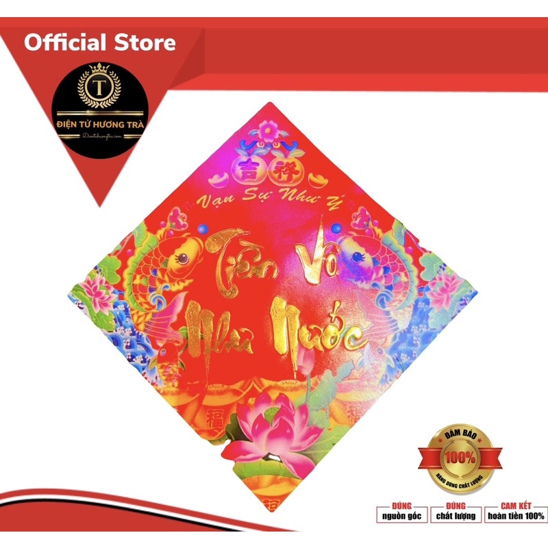10 miếng decal dán trái cây hình hoa sen cá chép trang trí tết