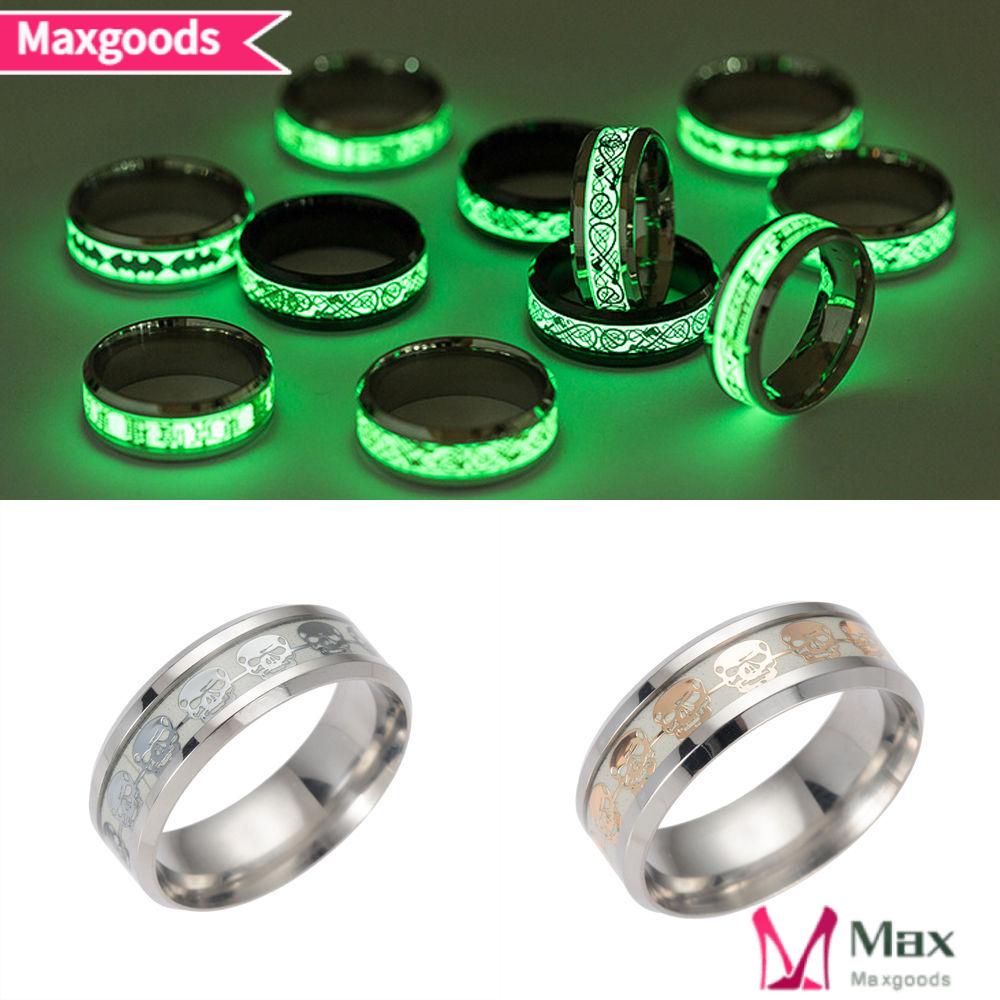 Nhẫn Dạ Quang Bằng Thép Không Gỉ Phát Sáng Trong Đêm Hàng Mới Dành Cho Nam Và Nữ