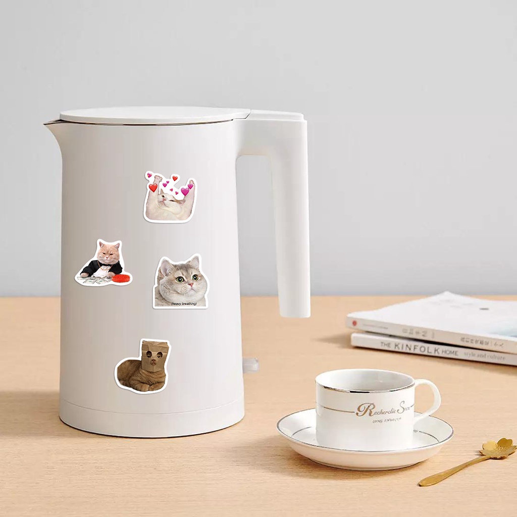 Combo 50 Sticker MÈO MEME DỄ THƯƠNG GỢI ĐÒN CUTE hình dán chống nước dán mũ bảo hiểm, laptop, vali, điện thoại, guitar