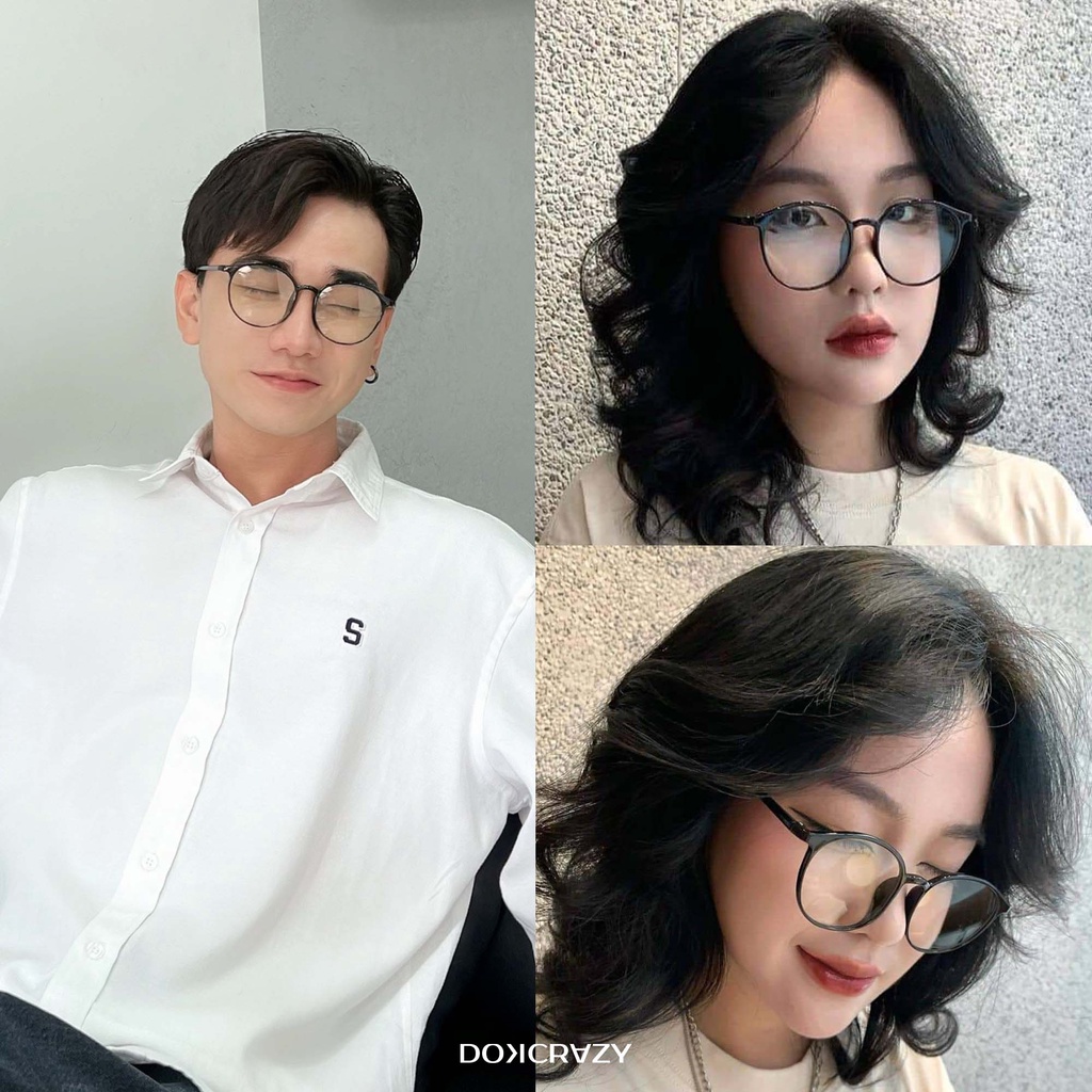 Gọng kính DANY DOKCRAZY dáng tròn chất liệu nhựa cao cấp, chống ánh sáng xanh và tia UV400, thời trang trẻ trung