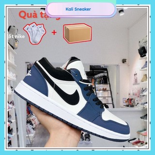Giày thể thao nam nữ jordan 1 low xanh navy , Giày jd xanh than cổ thấp