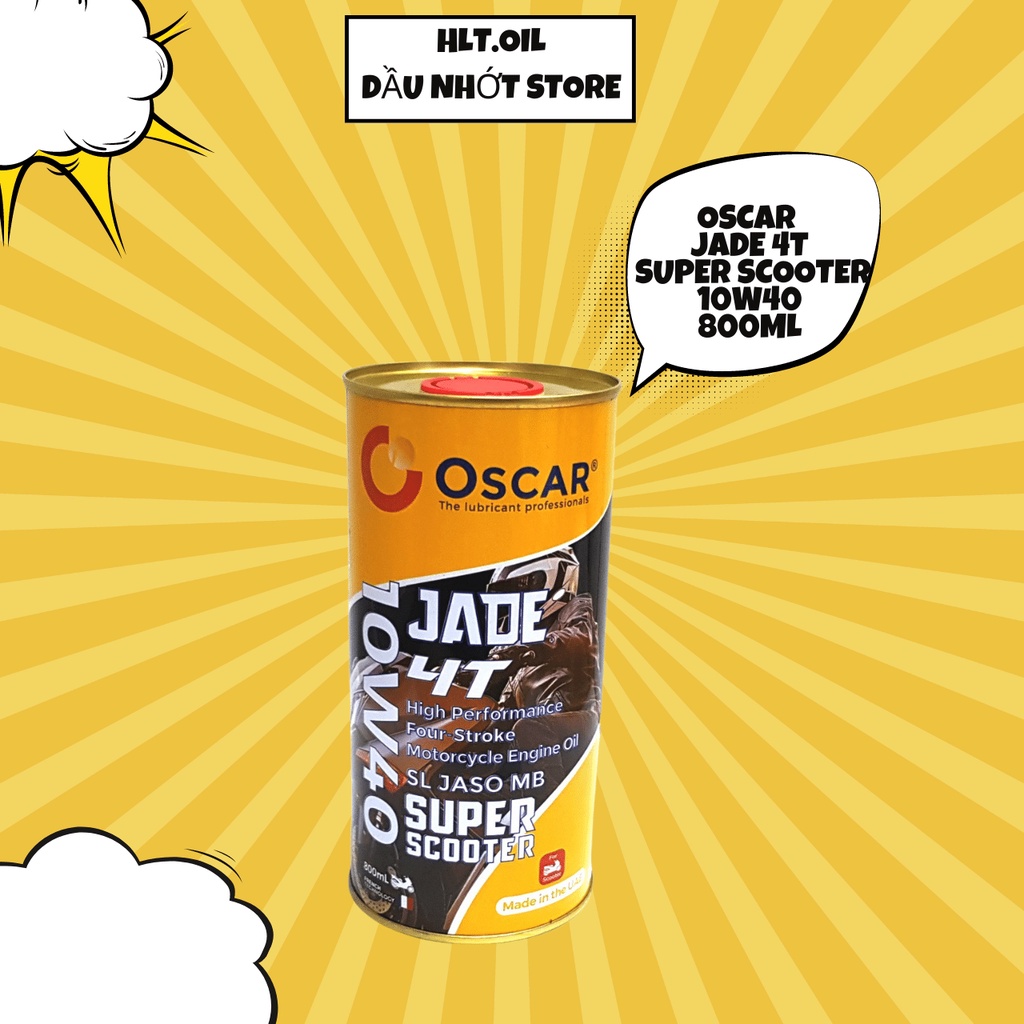 Nhớt Oscar Jade 4T Super 10W40 dành cho xe số, côn tay - Nhập khẩu UAE