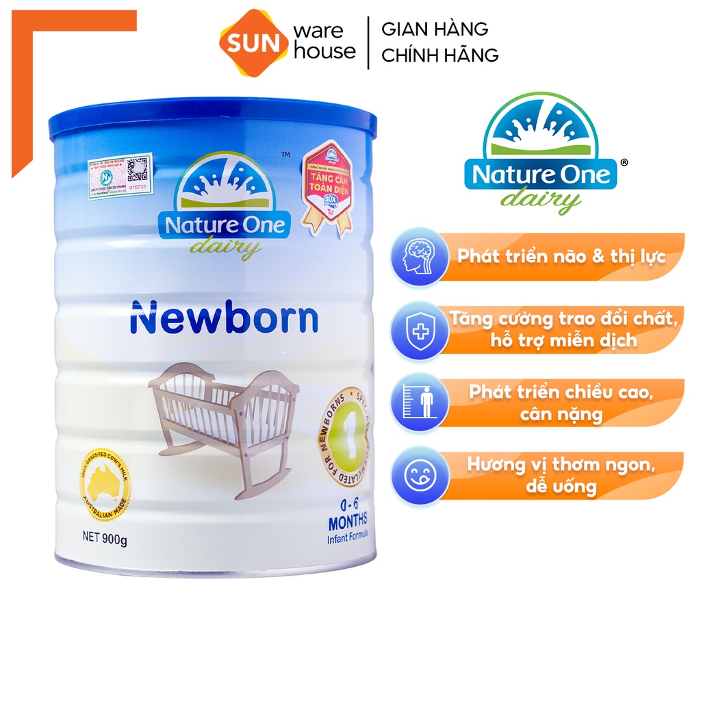 Sữa bột NATURE ONE Dành Cho Bé Từ 0 - 6 Tháng Tuổi Giúp Bé Phát Triển Dairy Newborn Infant Formula Step 1 900G