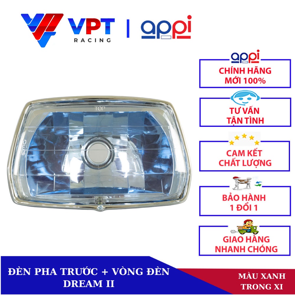 Đèn pha + vòng đèn Appi cho xe Honda Dream II / Super Dream II / EX5
