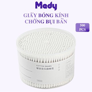 Bông Ngoái Tai Người Lớn Lấy Ráy Tai Thân Gỗ 500 Que, Tăm Bông Gỗ Hộp Bông Trang điểm 2 Đầu Tròn Xoắn Đồ Dùng Gia Đình
