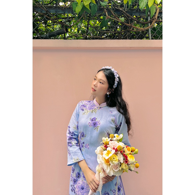 Sumire Store Áo dài linen hoa Ý Lan