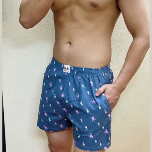 Quần đùi nam HM cá tính, Quần ngủ nam vải thô, Quần đùi nam mặc nhà cá tính chất vải thô cotton.