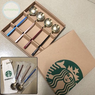 (RẺ VÔ ĐỊCH) SET 4 THÌA MUỖNG STARBUCK SANG TRỌNG (kèm hộp đựng như hình)