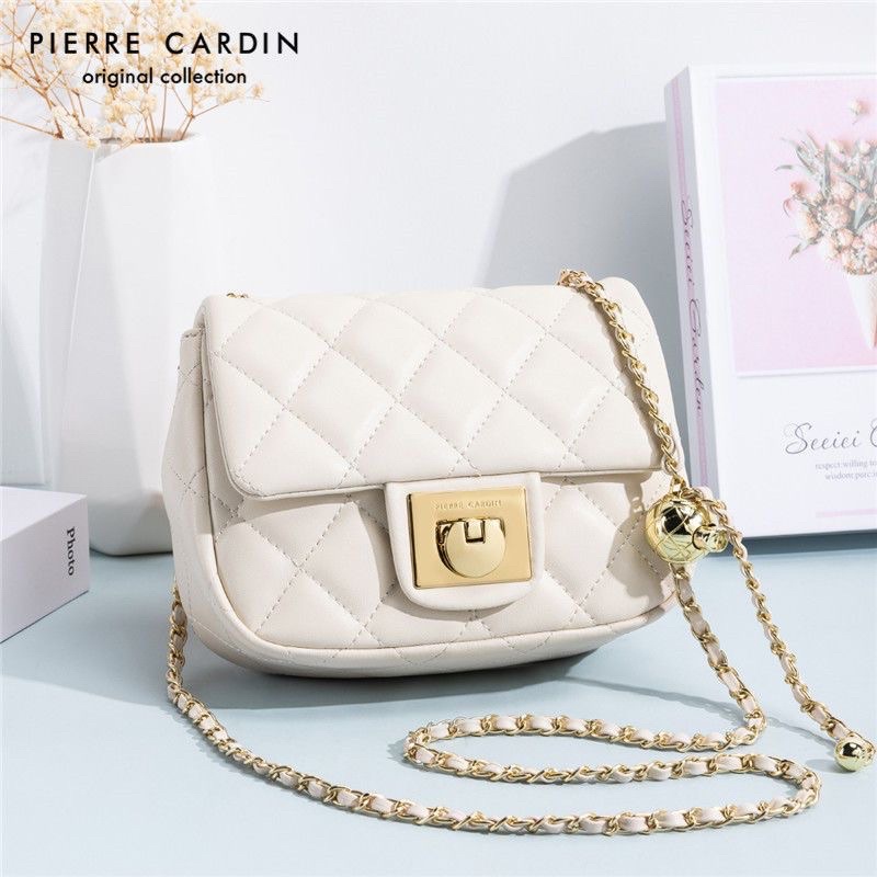 Túi Pierre Cardin chuông dây da phối xích - Hàng chính hãng