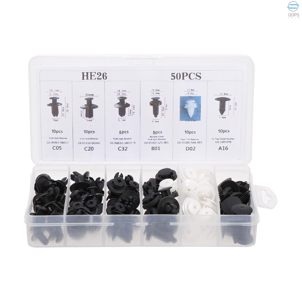 Set 50 Đinh Tán Nhựa Phụ Tùng Cho Xe Ô Tô