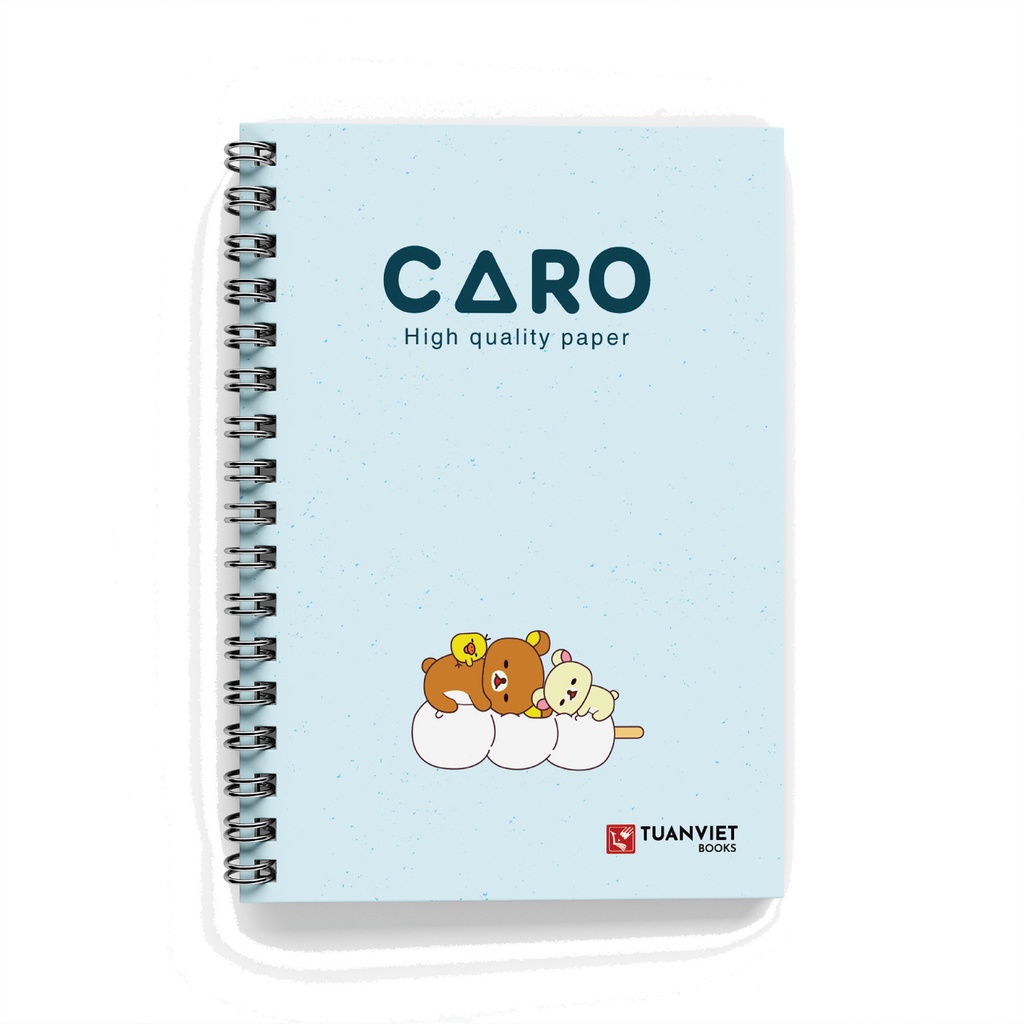 Sổ tay caro lò xo A5 TUANVIET BOOKS 120 trang, phù hợp ghi chép, nhật ký