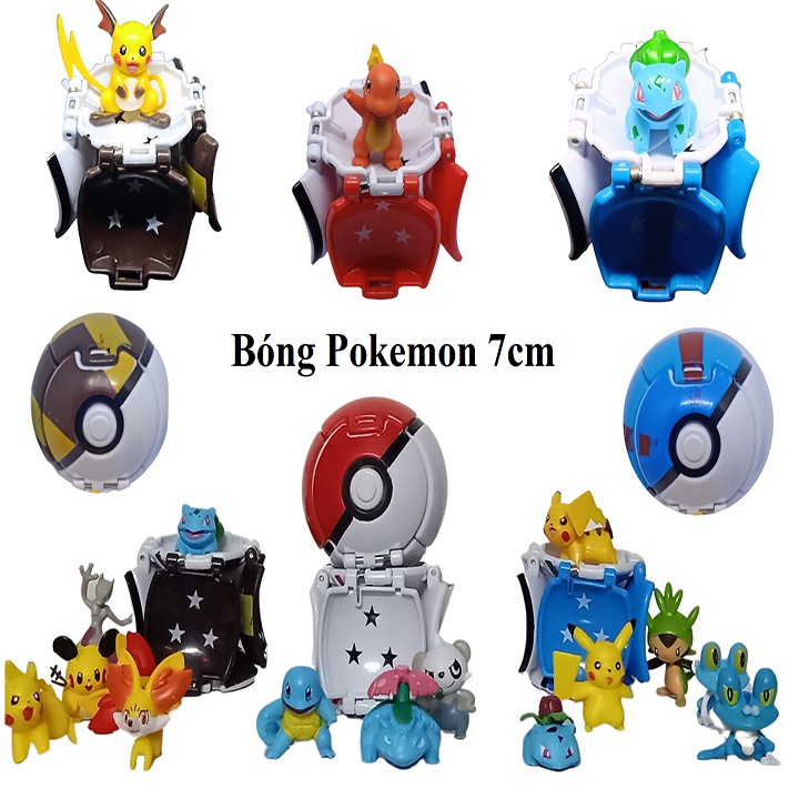 Quả Cầu Pokemon Đồ Chơi Độc Đáo Dành Cho Bé - Set Quả Bóng Pokemon 7cm Loại Tốt
