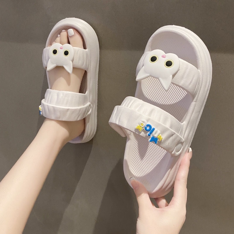 Dép Sandal bánh mỳ hình mèo dễ thương, quai nhún siêu đẹp