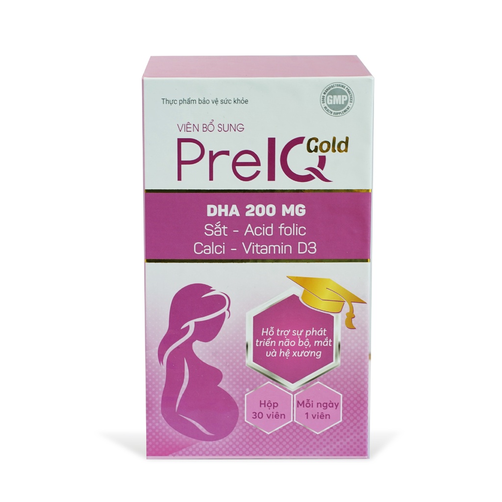 Thực phẩm bảo vệ sức khỏe PreIQ Gold hỗ trợ bổ sung DHA, EPA các vitamin và khoáng chất cần thiết cho mẹ bầu