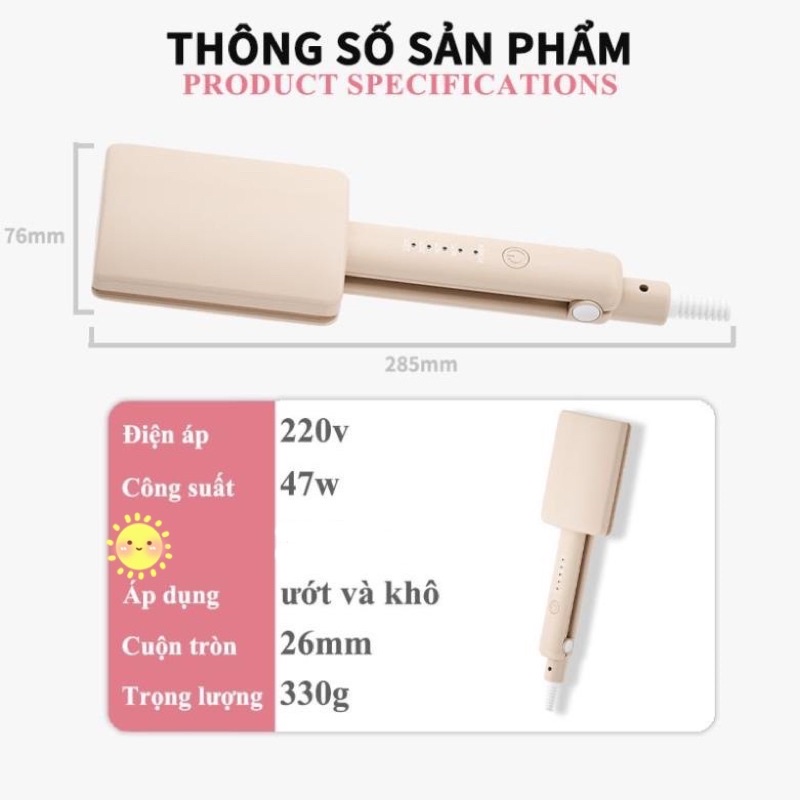 Máy uốn tóc xoăn gợn sóng hippi hot trend 4 nấc nhiệt cao cấp