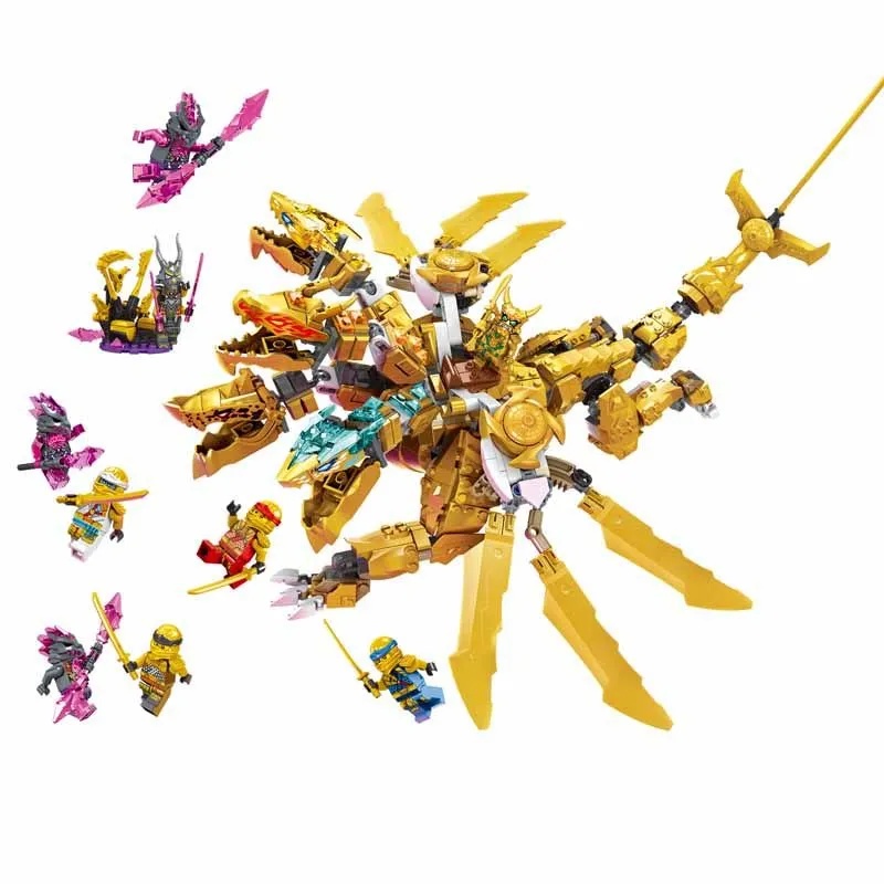 Đồ chơi Lắp ráp Mô hình 60011 Ninjago Lloyd's Golden Ultra Dragon 1061pcs