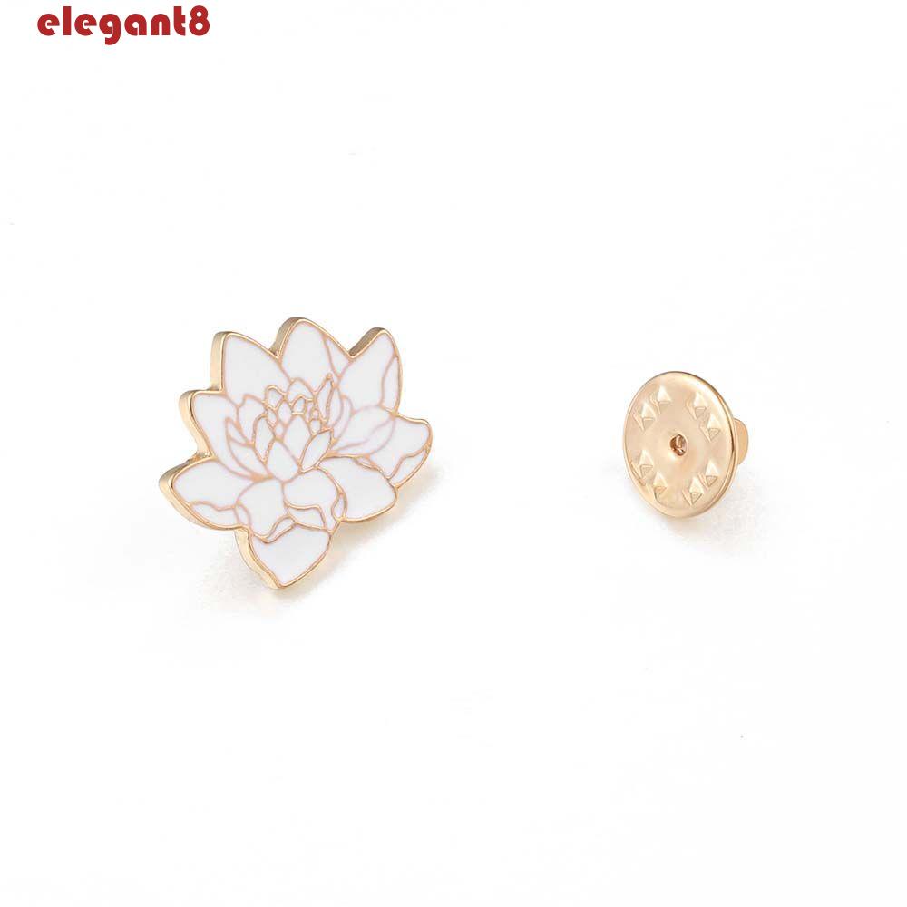 Ghim Cài Áo Hình Hoa Sen Trắng Tráng Men Thanh Lịch Thời Trang Cho Nam Và Nữ