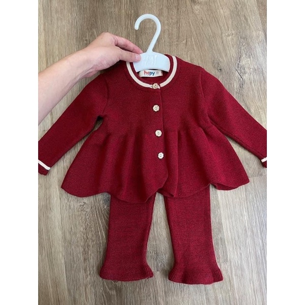 Bộ len dáng xoè hàng thiết kế happy kid cho bé