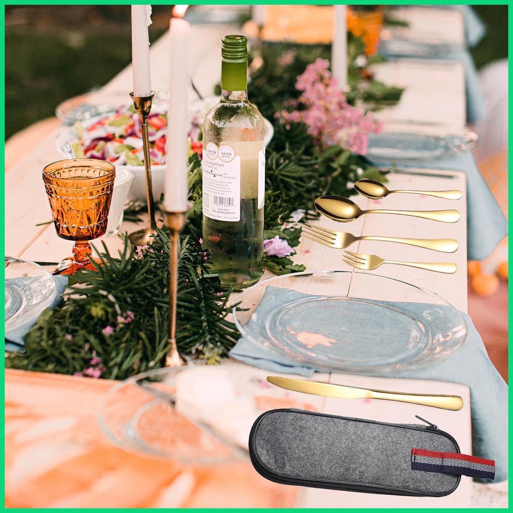 Bộ 9 Món Muỗng Nĩa Bằng Thép Không Gỉ Di Động Dễ Lau Chùi