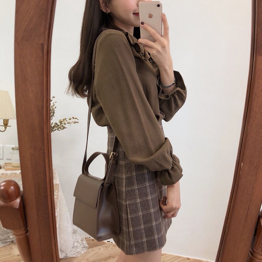 Áo Sơ Mi Tay Dài Cổ Búp Bê Phong Cách Hàn Quốc Thời Trang Xuân Thu 2022