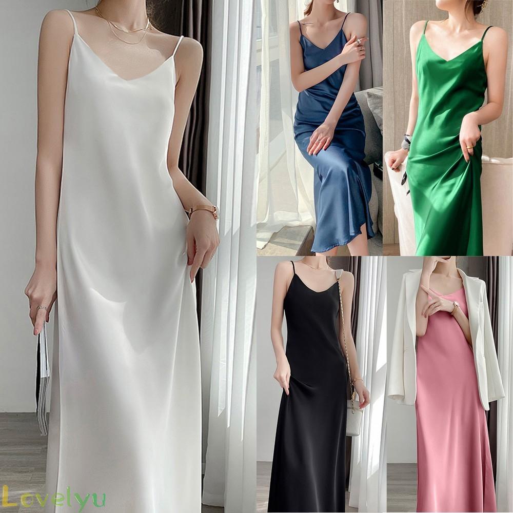 ⭐ Fast delivery ⭐Womens Elegant Maxi Slip Dress Ladies Sexy V-Neck Evening Party Long Dress