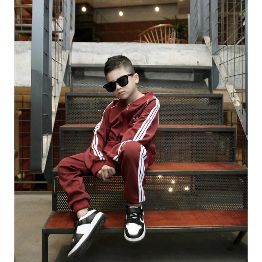 Bộ thể thao ADIDAS màu đỏ đô sành điệu cho bé trai và bé gái  SHOP BÉ TÔM KIDS