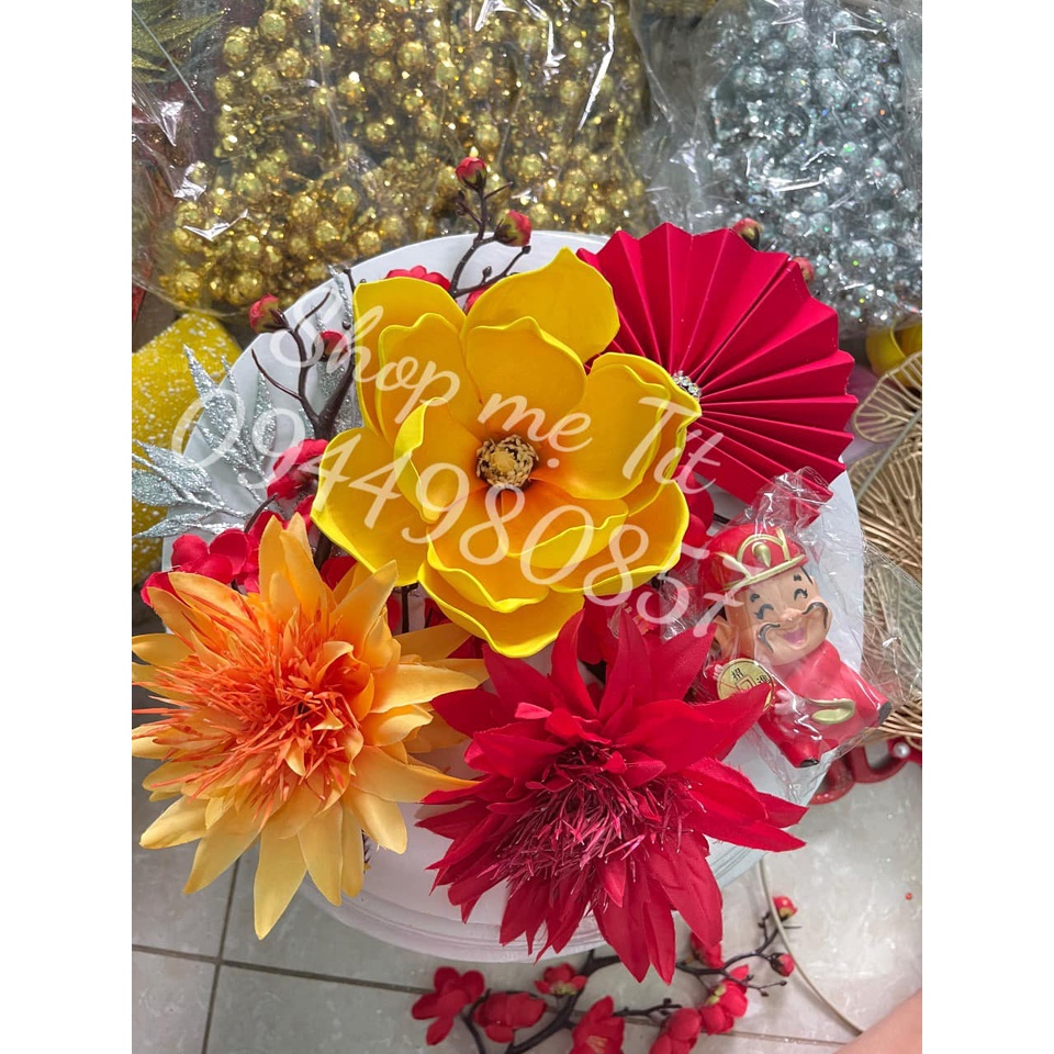 Set Phụ Kiện Trang Trí Tháp Bánh, Tháp Bia, Tháp Nước Ngọt, Oản Tài Lộc, Cháp Bánh...Cao Cấp Ngày Tết