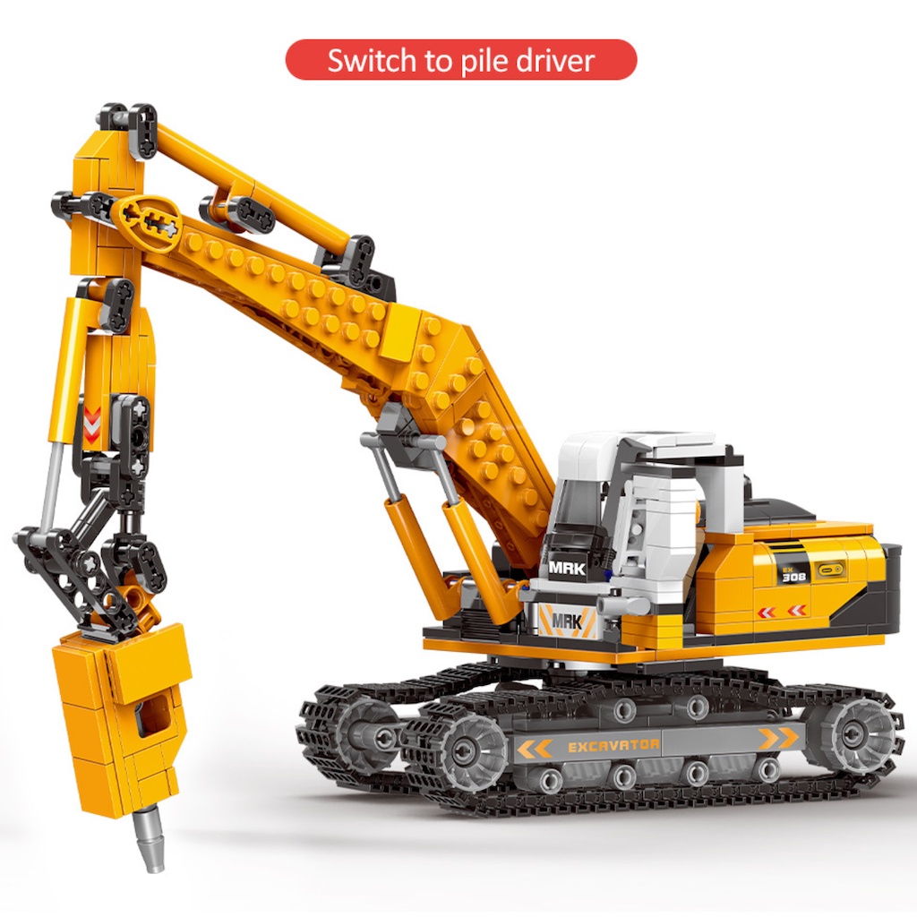 Bộ 722 Khối Lắp Ráp Mô Hình Máy Xúc MOC Technic City Mới
