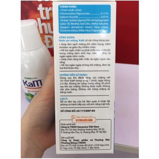 NƯỚC SÚC MIỆNG KAM sạch khuẩn, thơm miệng