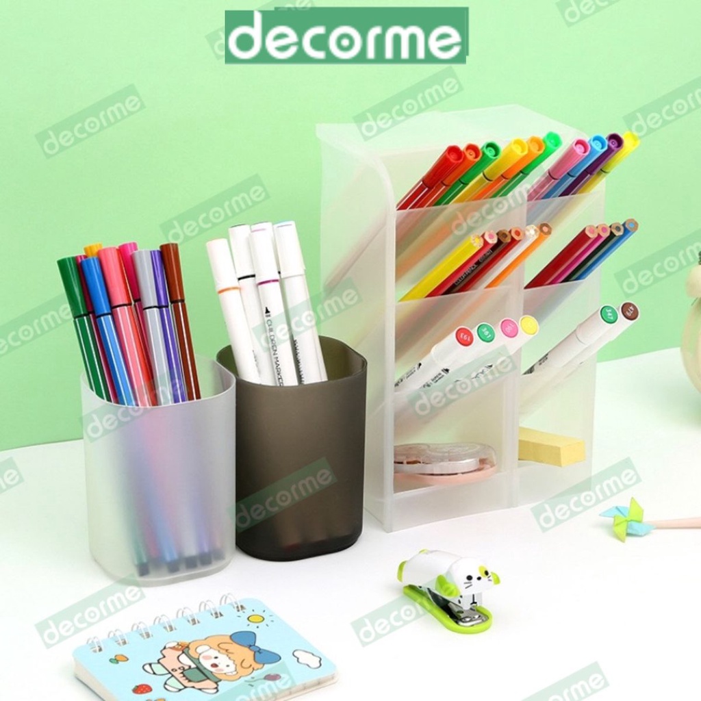 Ống đựng bút DecorMe nhựa nhám đựng bút, ống cắm bút đa năng tiện lợi decor bàn học