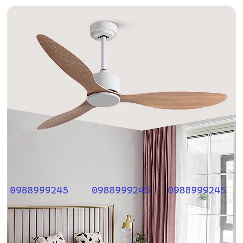 Quạt trần trang trí phòng khách 3 cánh,quạt trần hiện đại điều khiển từ xa 6 cấp gió động cơ DC lõi đồng [ hàng loại I ]
