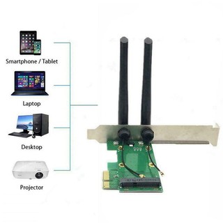 Card WiFi PCI-E Express + 2 Ăng-Ten Mở RộNg Cho PC