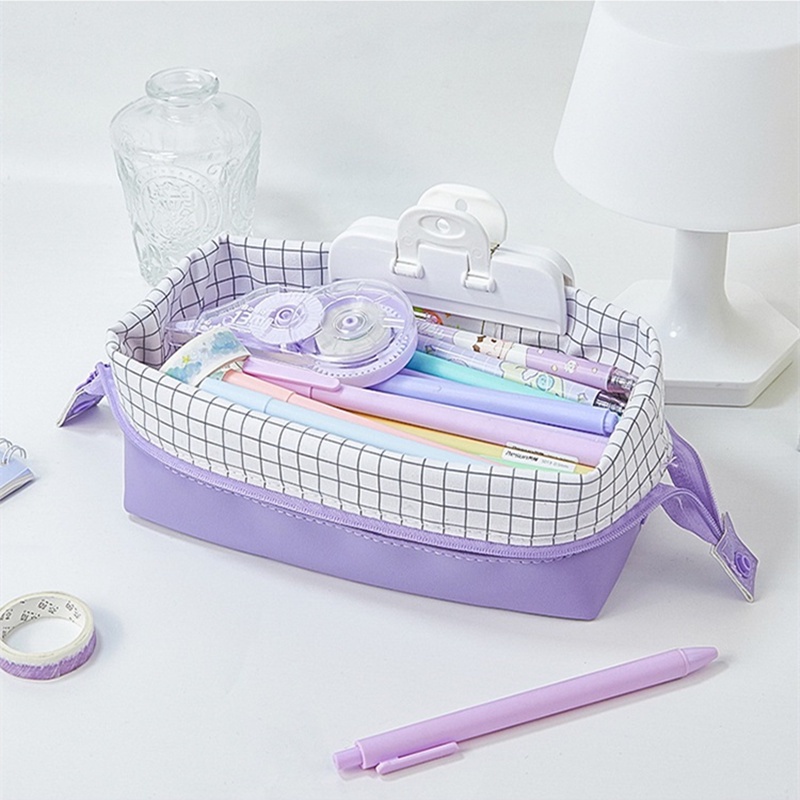 Túi Đựng Bút Mềm Họa Tiết Caro Nhiều Màu Sắc Có Thể Gập Lại Cho penlab c7169