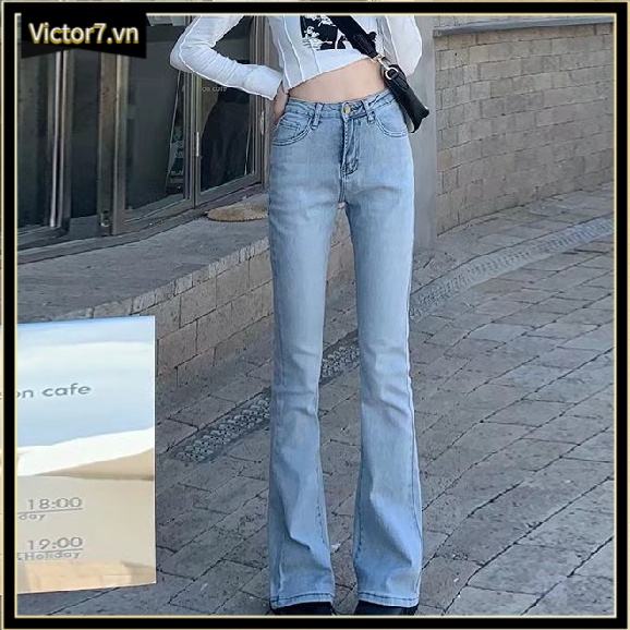 Quần Jeans Dài Ống Loe Thời Trang Dành Cho Nữ áo kiểu quần cho bé gái quần Nữ bigsize jean Quần jean quần thời trang quần đen quần jean bé gái
