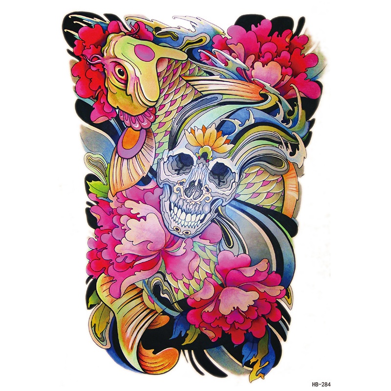 Hình Xăm Dán Tạm Thời Chống Nước Hình Cá Chép Phong Cách Mới Cho Nam Và Nữ