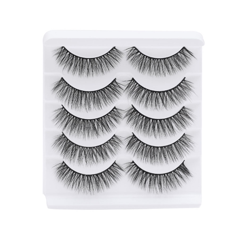Bộ 5 Cặp Lông Mi Giả 3D Dài Và Dày Tự Nhiên Màu Đen