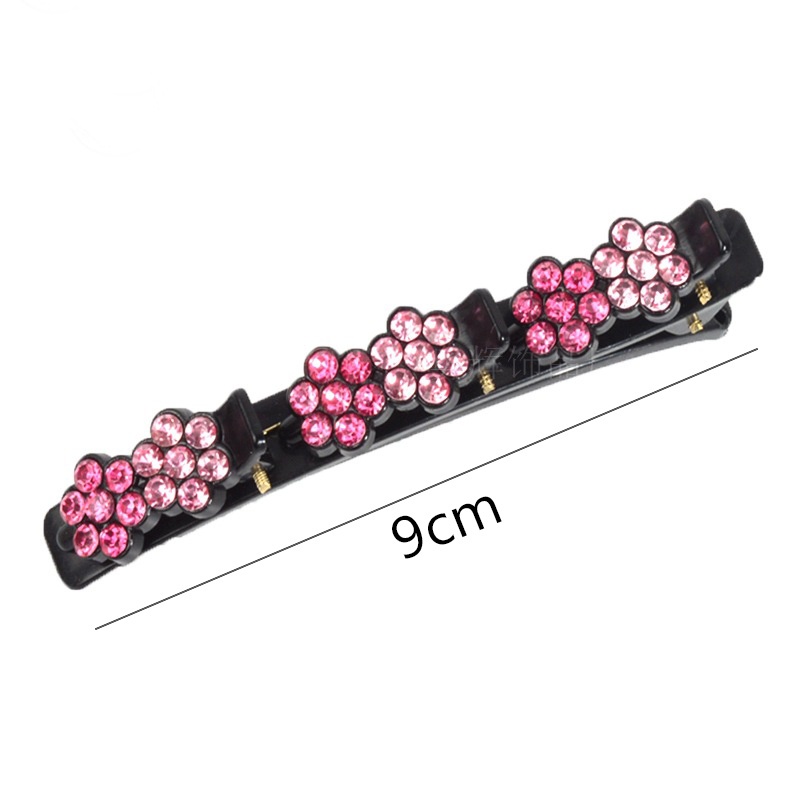 Kẹp Tóc Hình Hoa Nhỏ Đính Đá Lấp Lánh Hai Lớp Thanh Lịch Cho Nữ