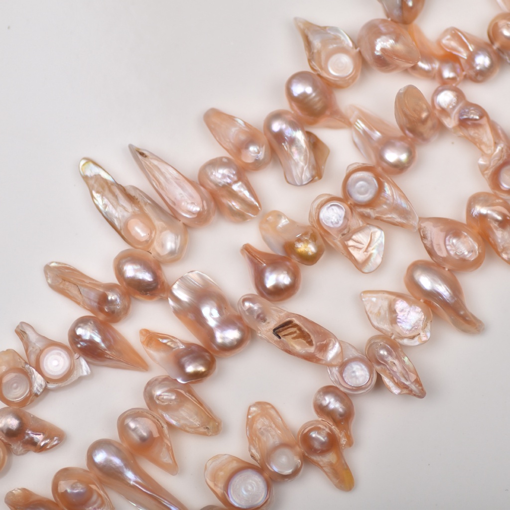 Hạt Ngọc Trai Hình Lông Vũ Màu Hồng Tím Phong Cách Baroque Độc Đáo Dùng Làm Trang Sức Diy