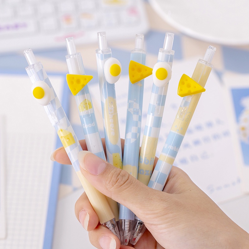 Bút Mực Gel Ngòi 0.7mm Hình Quả Trứng Phô Mai Dễ Thương