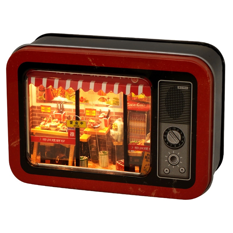 Kèm keo dán gỗ - Mô hình nhà gỗ lắp ráp búp bê Dollhouse DIY - TH21 TH22 TH23 Tivi